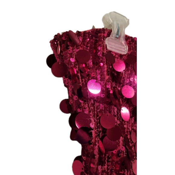 Pink Sparkly Sequin Strapless Stretch Dress Size XL - Picture 6 of 10